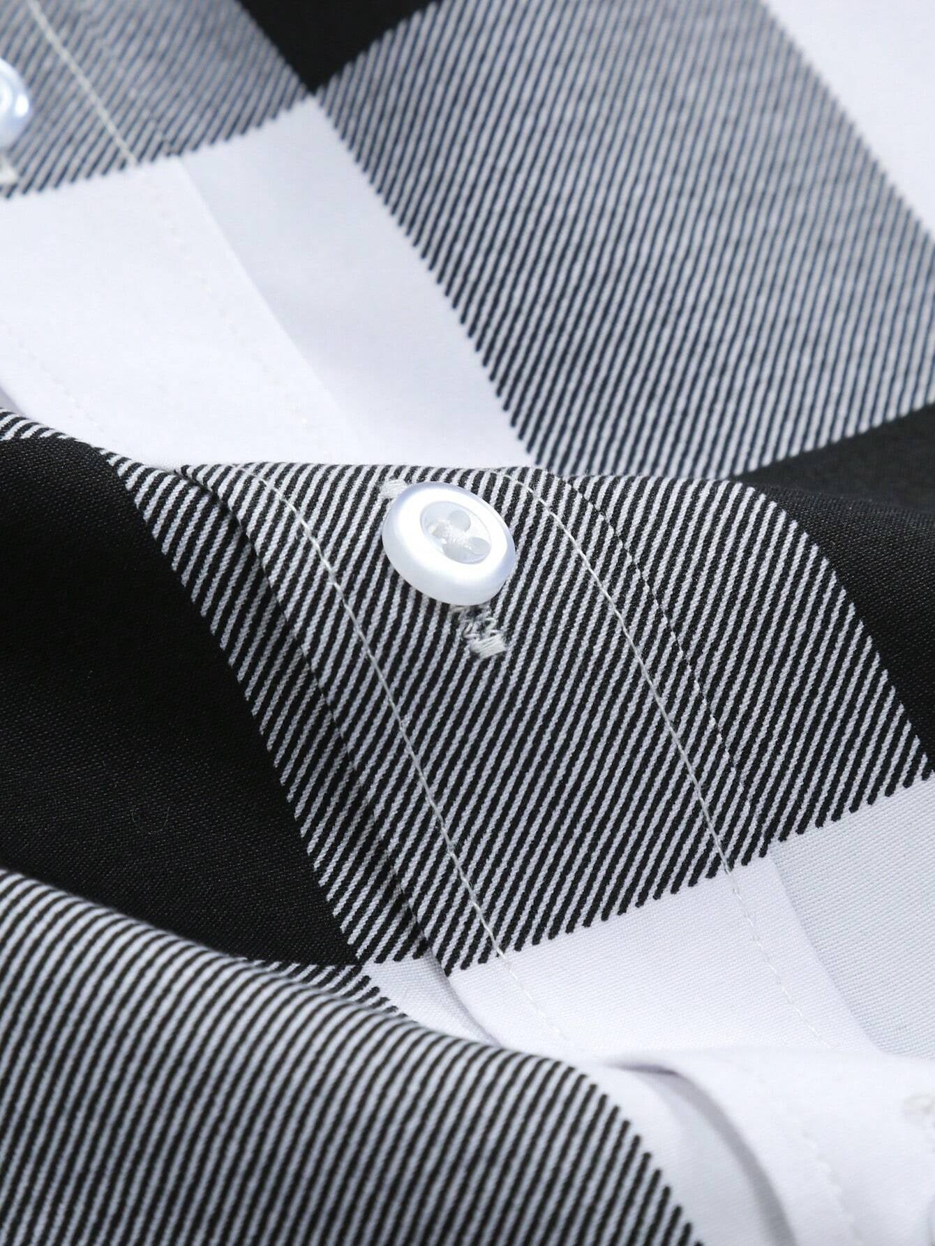 Manfinity Homme Men'S Plaid Urban Colorful Short Sleeve Shirt, for Husband