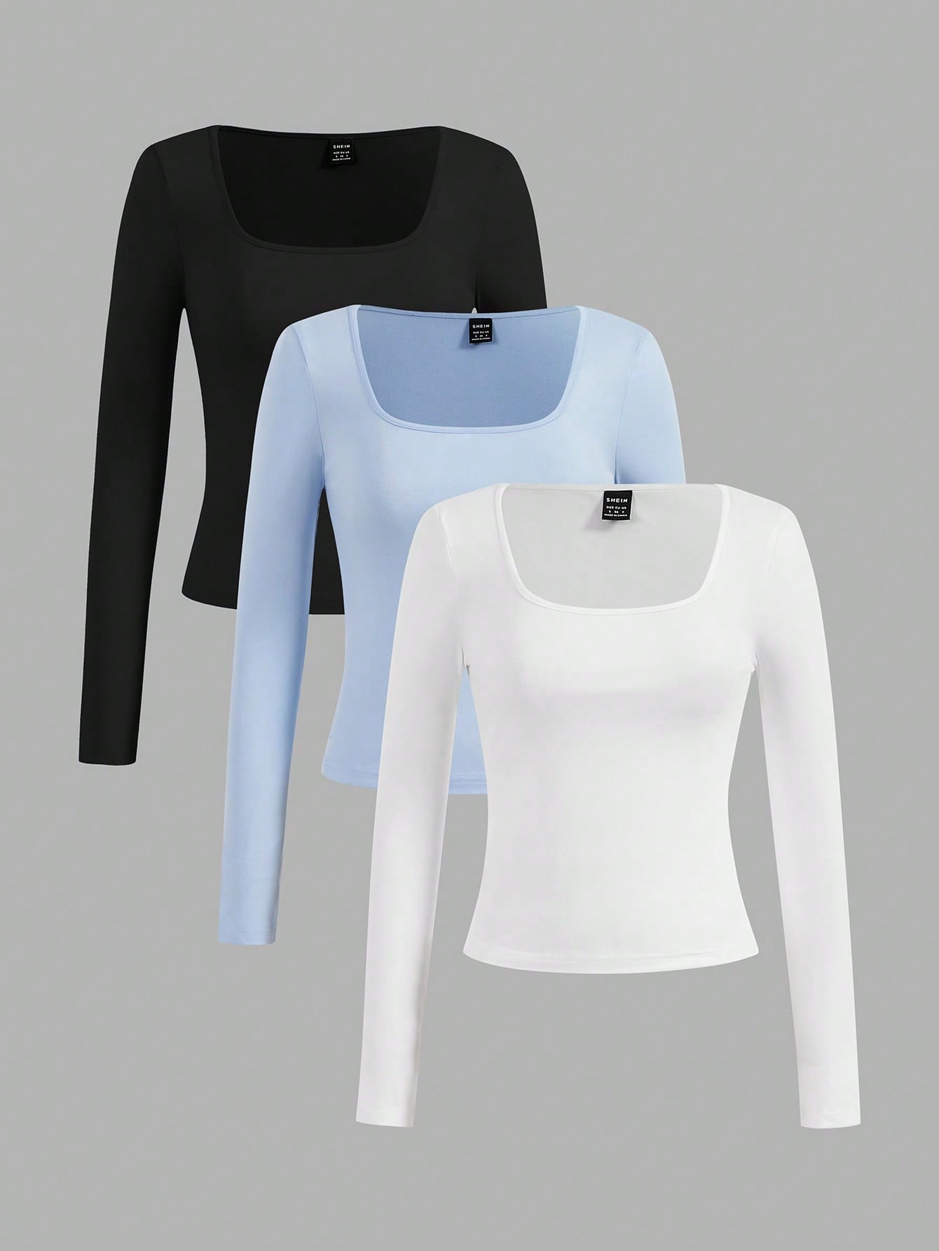 SHEIN Ezwear 3Pcs round Neck Short Sleeve Cropped Casual T-Shirts for Women, Summer Suitable for Going Out