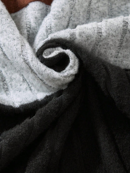 SHEIN Tween Boy Colorblock Letter Patched Detail Sweatshirt & Sweatpants