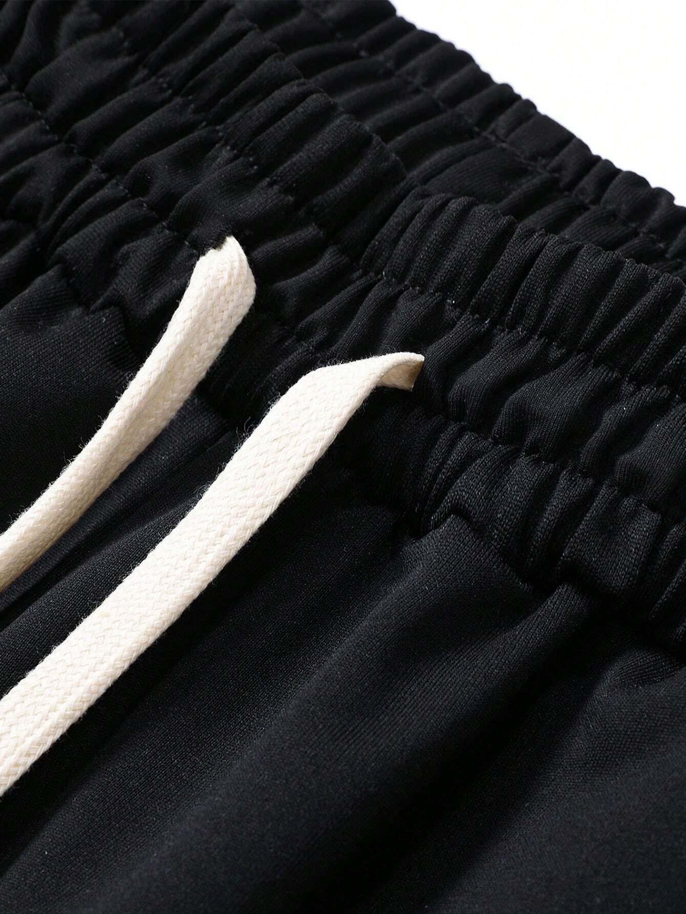 Men'S Casual Sports Drawstring Waist & Leg Jogger Sweatpants with Letter Print, Spring