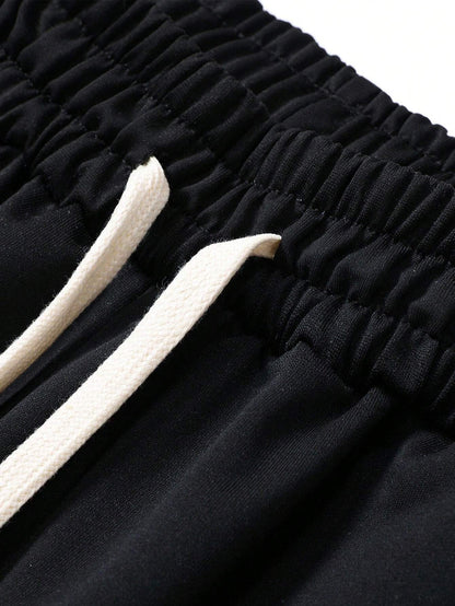 Men'S Casual Sports Drawstring Waist & Leg Jogger Sweatpants with Letter Print, Spring