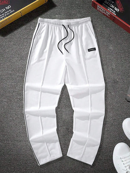 Manfinity Hypemode Men'S Loose Fit Sweatpants with Patch Detail and Drawstring Waist Straight Leg Long Sweat Pants Going Out Casual Boyfriend Gift