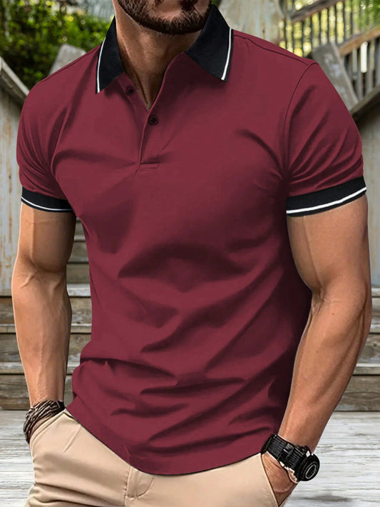 Men'S Summer Short Sleeve Golf Polo with Rabbit Skeleton Print, Vintage Turn-Down Collar, Slim Fit Sports Leisure Shirt, Stylish Outdoor Casual Polo Shirt