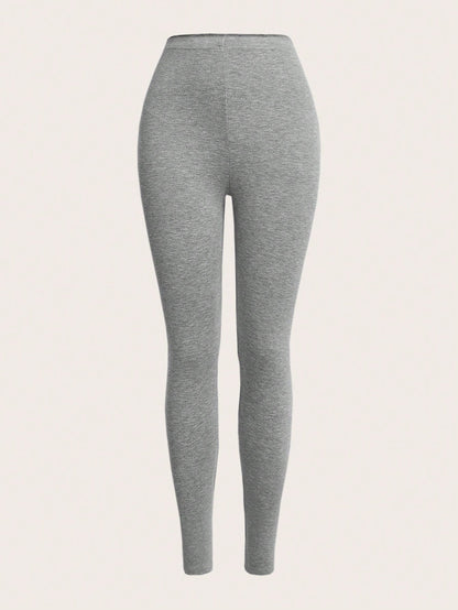 SHEIN Ezwear 2Pcs Solid Elastic Waist Leggings