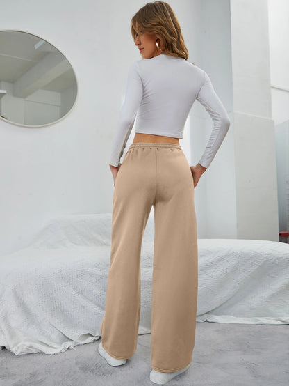 INAWLY Solid Drawstring Slant Pocket Sweatpants Graduation,Back to School Outfits,Graduation,Teacher Outfits for Women,Back to School Fall Cloth for Women