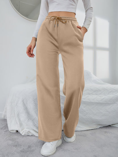 INAWLY Solid Drawstring Slant Pocket Sweatpants Graduation,Back to School Outfits,Graduation,Teacher Outfits for Women,Back to School Fall Cloth for Women