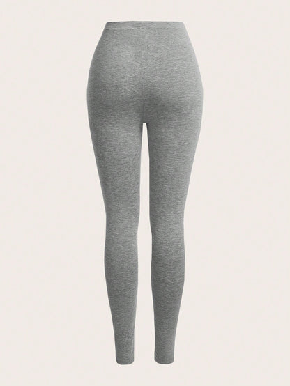 SHEIN Ezwear 2Pcs Solid Elastic Waist Leggings