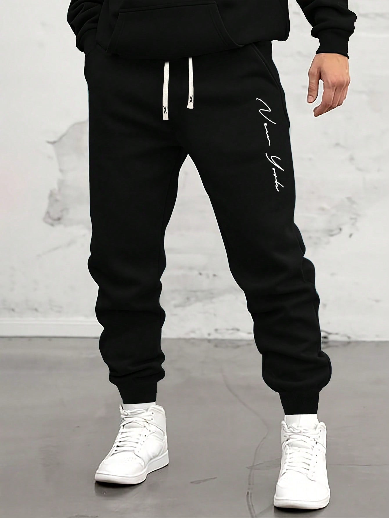 Men'S Casual Sports Drawstring Waist & Leg Jogger Sweatpants with Letter Print, Spring