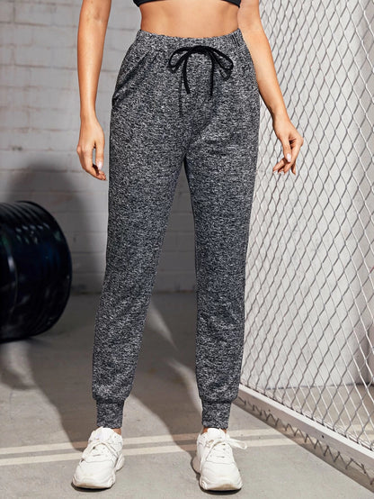 SHEIN Essnce Marbled Knit Drawstring Waist Joggers