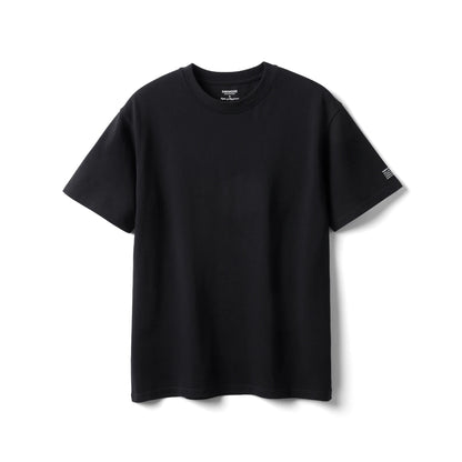 2025 Summer New 250G 100% Cotton Fabric T-Shirt Men High Quality Solid Color Drop Sleeve Loose Tshirts Oversize Tops